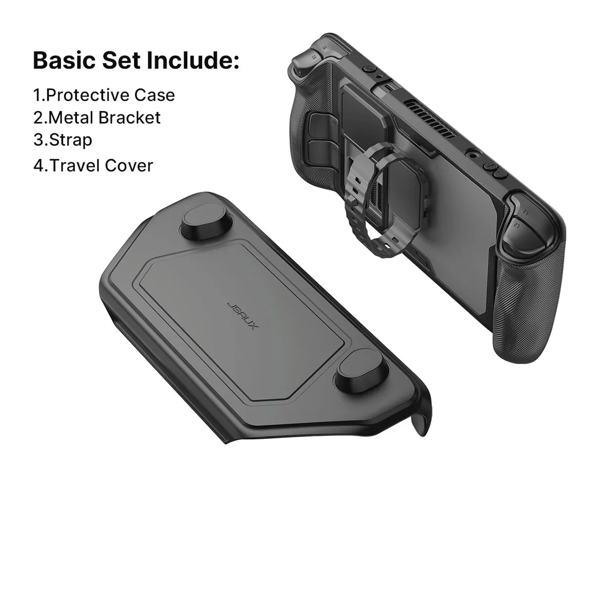 JSAUX ModCase for Steam Deck/ Steam Deck OLED (Black) (PC0104) (Basic Set, Cooler Kit, Hub Kit, Power Bank Kit)