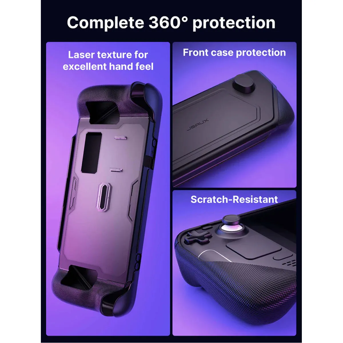 JSAUX ModCase for Steam Deck/ Steam Deck OLED (Black) (PC0104) (Basic Set, Cooler Kit, Hub Kit, Power Bank Kit)