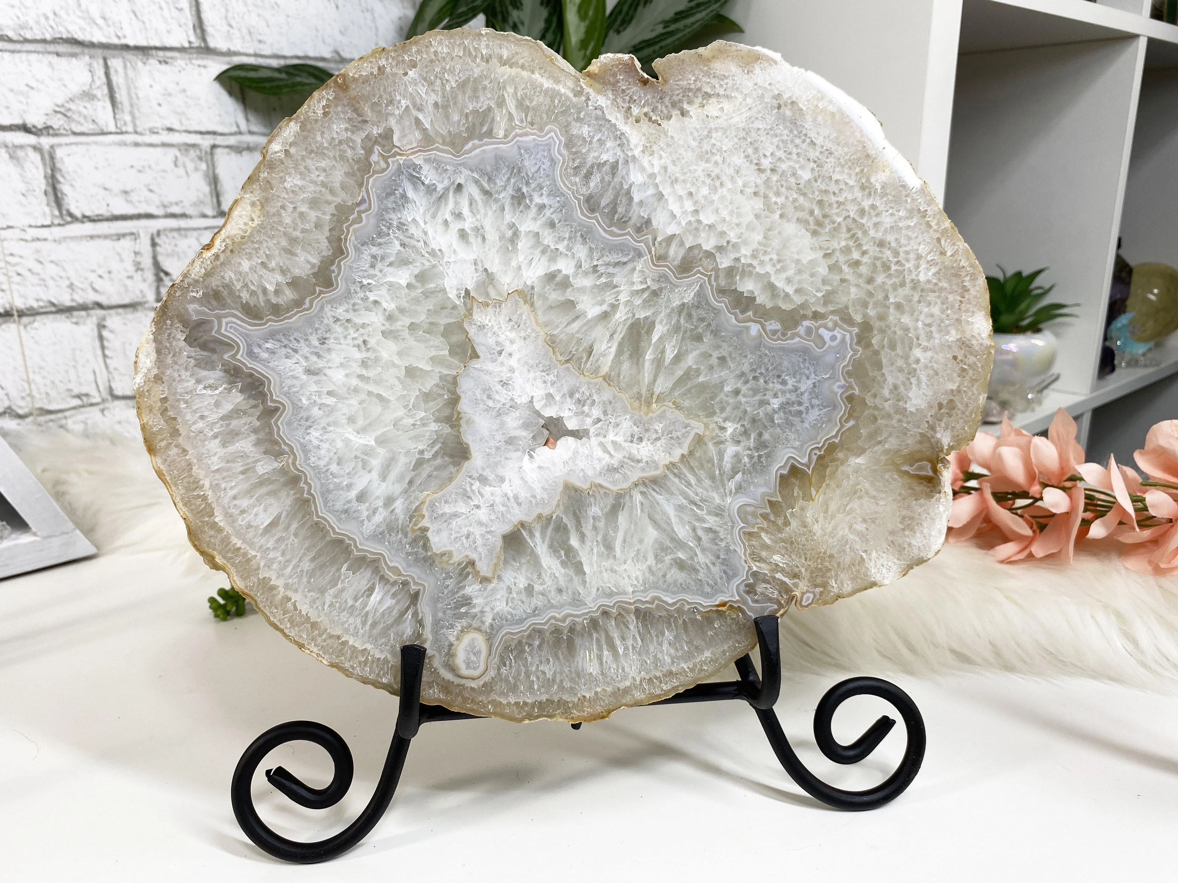 Large Metal Crystal Slice Stands