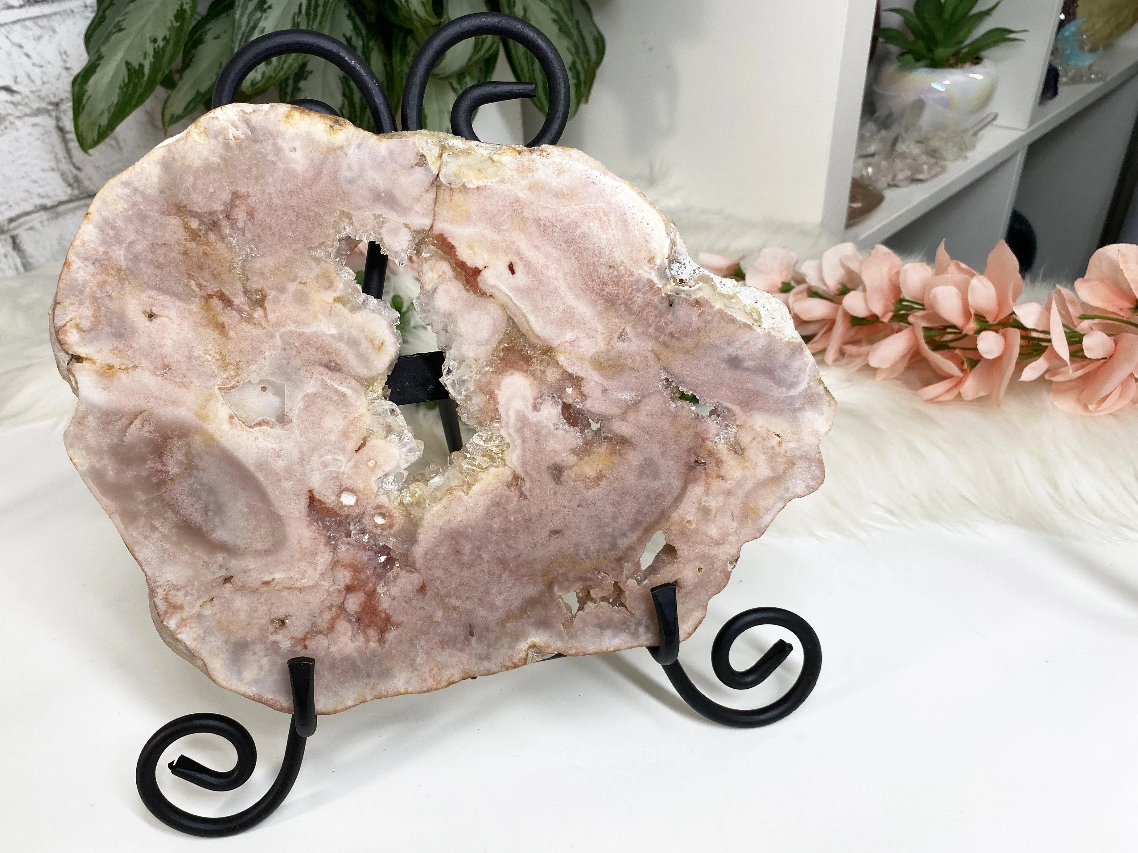 Large Metal Crystal Slice Stands
