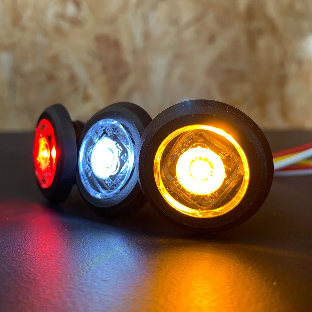 LED Bulls Eye Round Marker Lamp with Flat & Curved Gasket