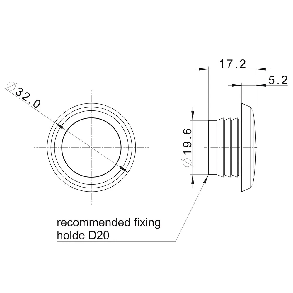 LED Bulls Eye Round Marker Lamp with Flat & Curved Gasket