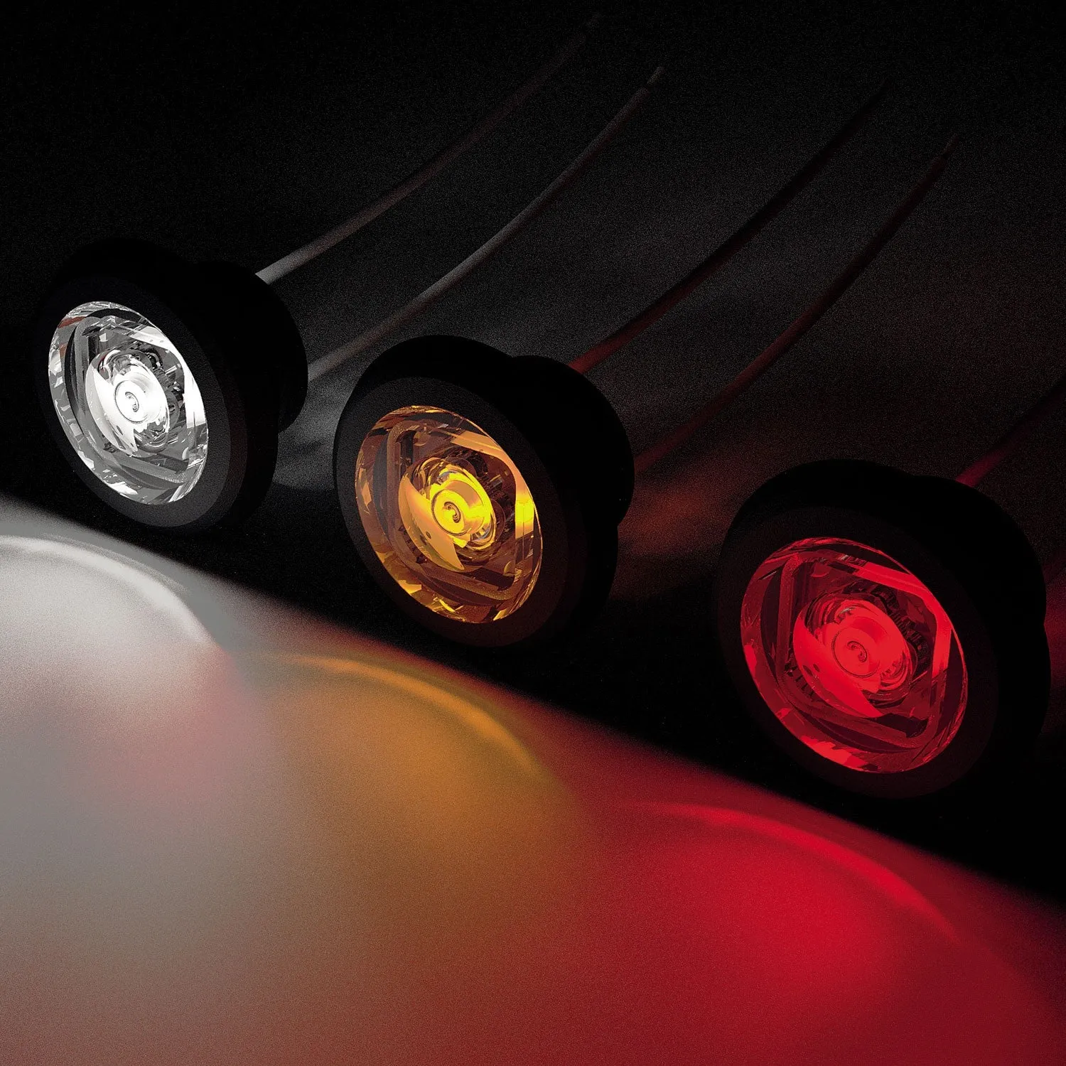 LED Bulls Eye Round Marker Lamp with Flat & Curved Gasket