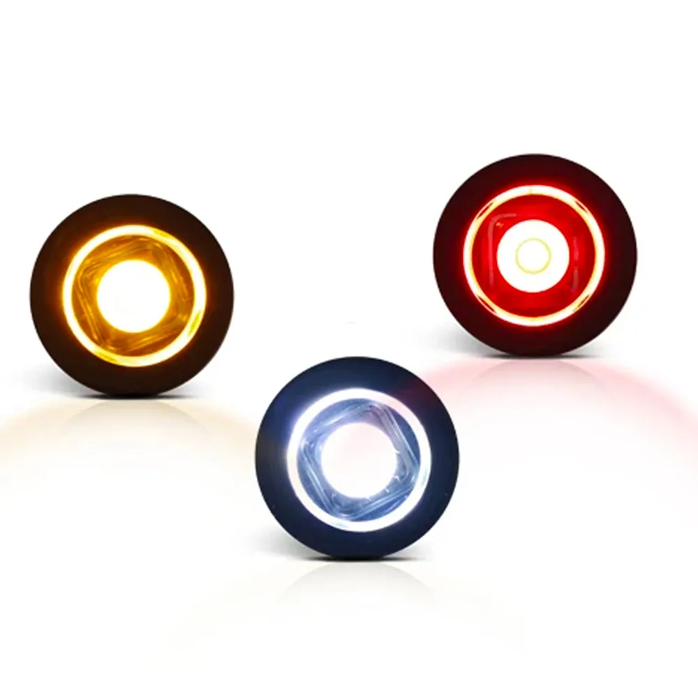 LED Bulls Eye Round Marker Lamp with Flat & Curved Gasket