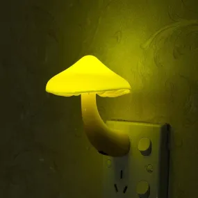 LED Night Light Mushroom Wall Socket Lights Lamp for Bedroom Home Decoration Light-controlled Sensor lamp