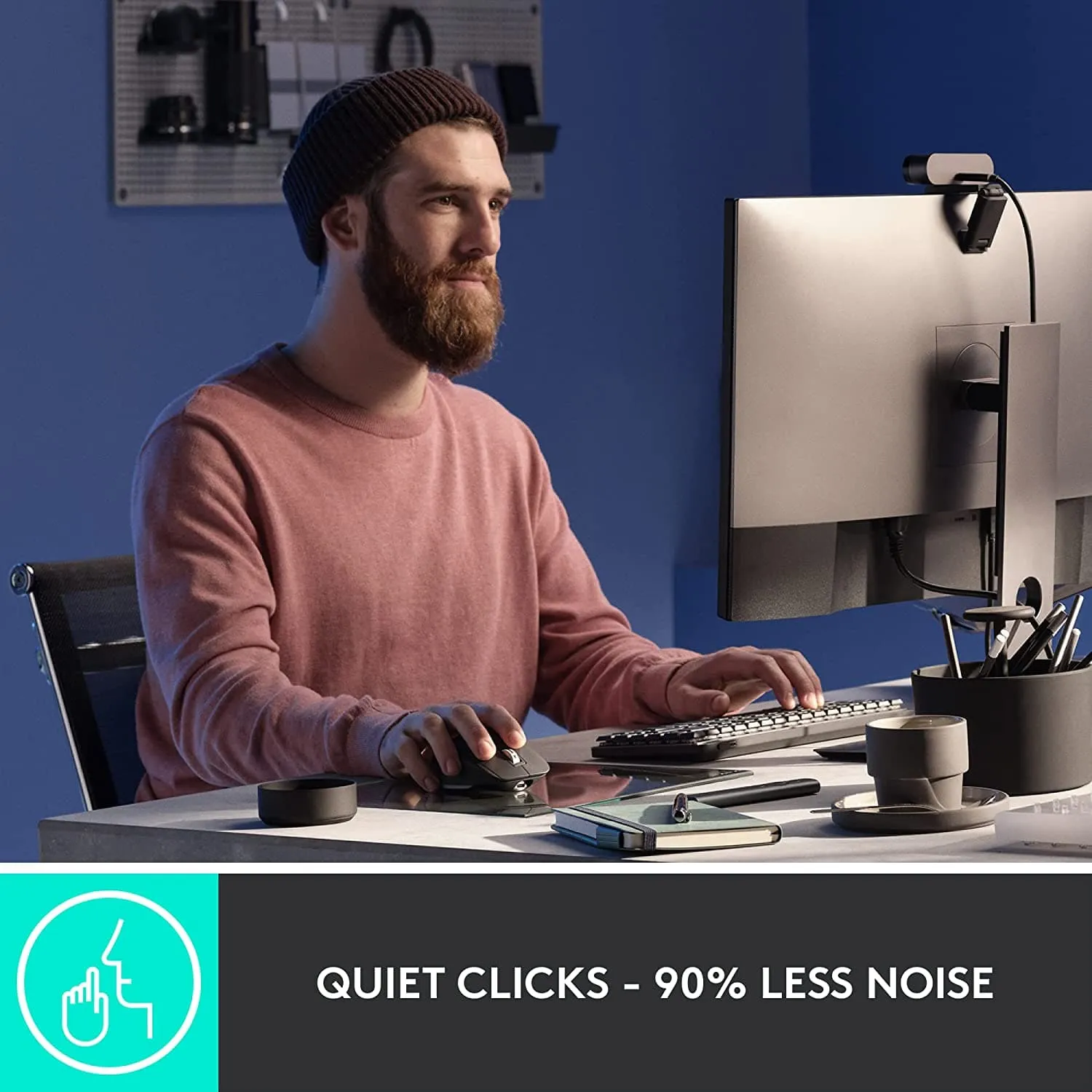 Logitech MX Master 3S Wireless Mouse - 8K DPI, Track on Glass, Quiet Clicks, USB-C, Bluetooth, Multi-OS Compatibility - Grey