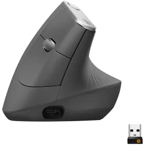 Logitech MX Vertical Ergonomic Mouse Multi-Device, Bluetooth/2.4GHz, 4000 DPI, Fast Charging, Black