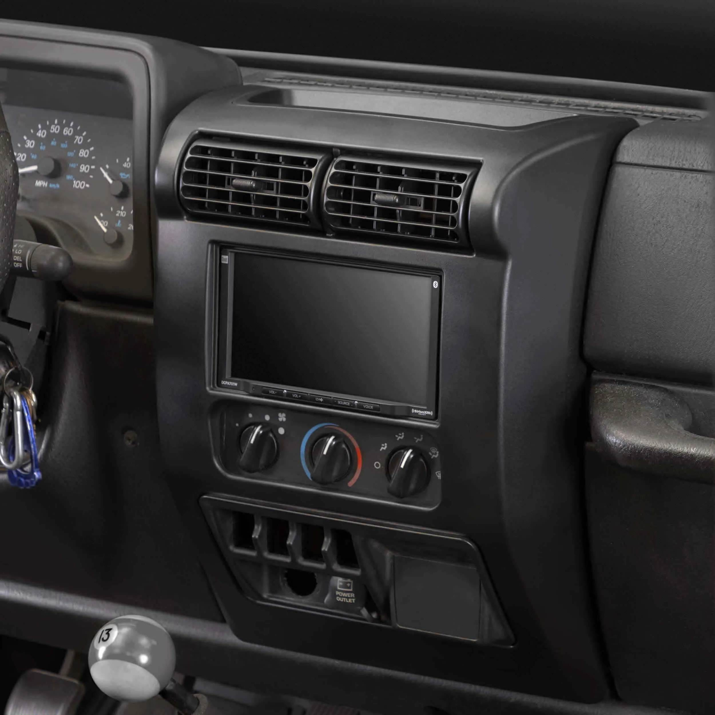 Metra 95-6541 Matte Black Double DIN Dash Kit Combo for 2003-2006 Jeep Wrangler
