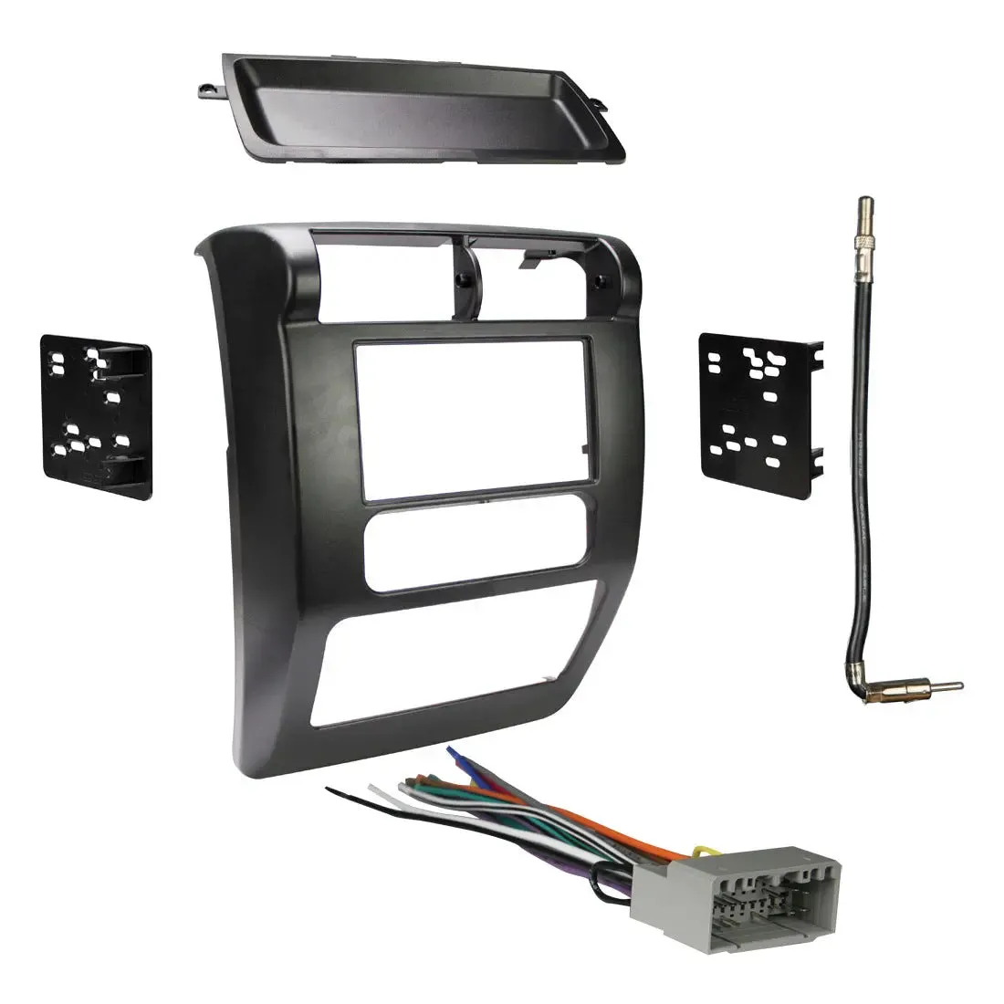Metra 95-6541 Matte Black Double DIN Dash Kit Combo for 2003-2006 Jeep Wrangler