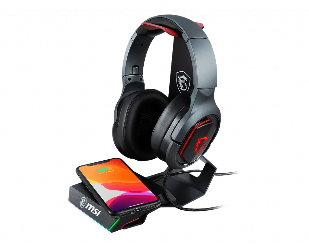 MSI IMMERSE HS01 COMBO HEADSET STAND   WIRELESS CHARGER