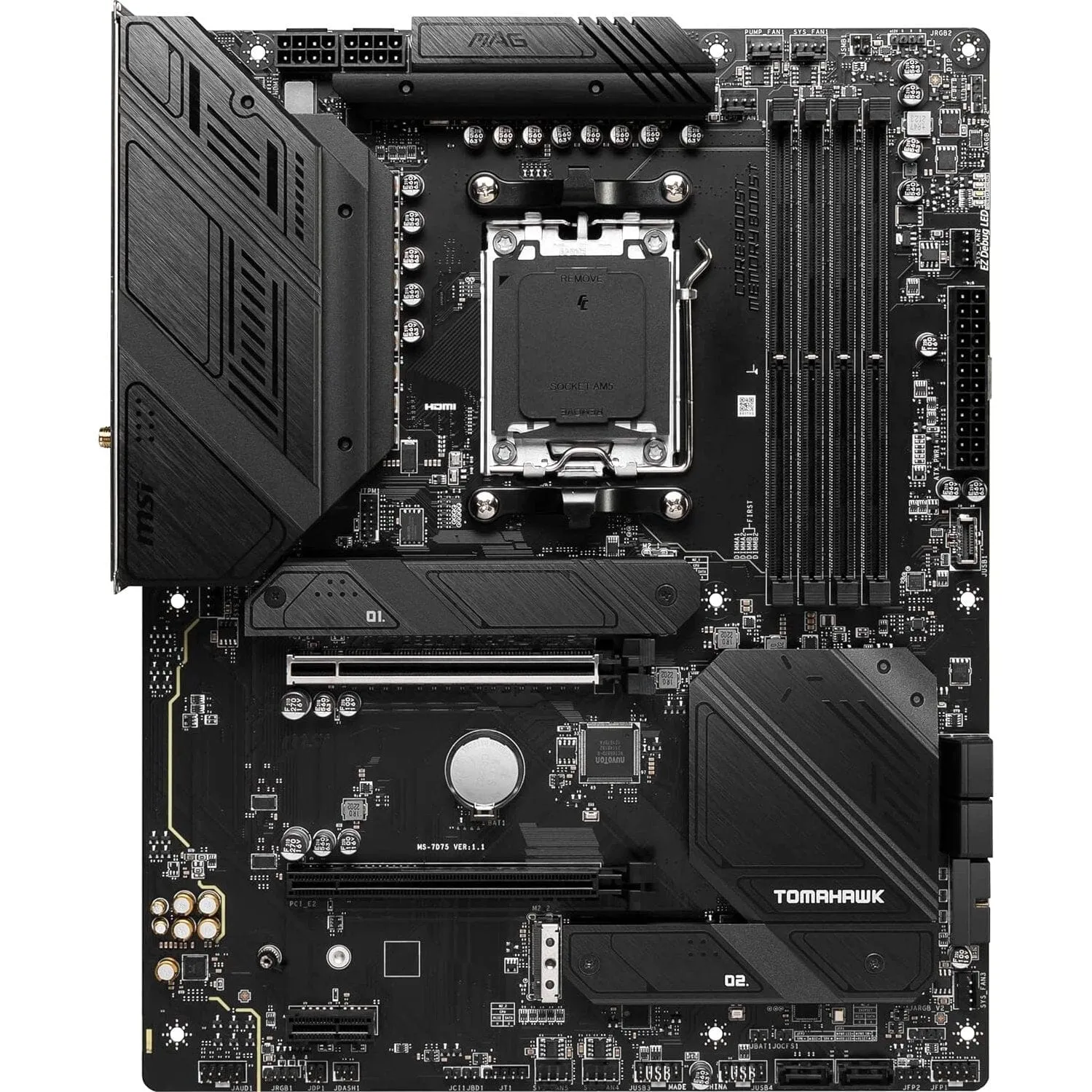 MSI MAG B650 Tomahawk WiFi Computer Gaming Motherboard (AM5, ATX, DDR5, PCIe 4.0, M.2, SATA 6Gb/s, USB 3.2 Gen 2, HDMI/DP, Wi-Fi 6E, AMD Ryzen 7000 Series Processors) (Refurbished)