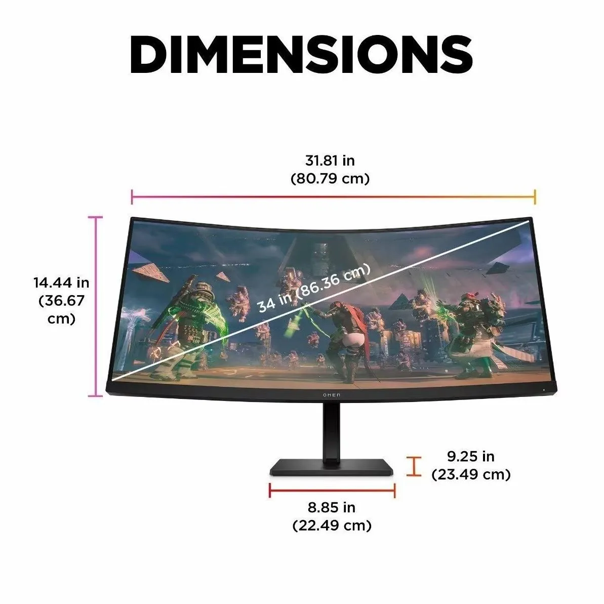 OMEN by HP 780K9AA 34c 34" WQHD 165Hz Curved Gaming Monitor