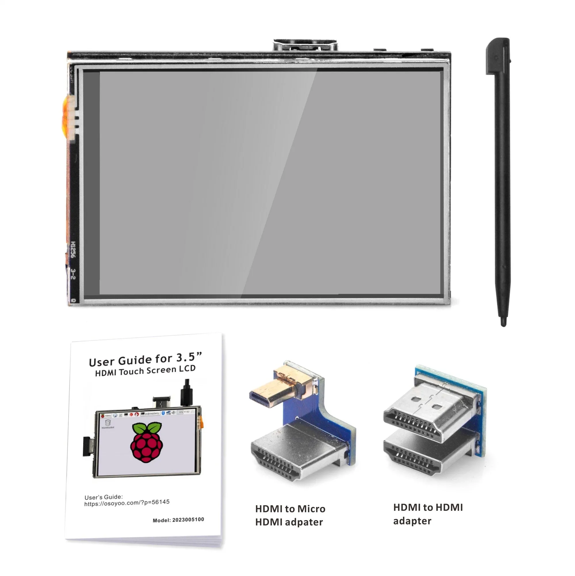 OSOYOO 3.5" HDMI Touch Screen with plastic protective case for Raspberry PI  5 4  3 Model B B 