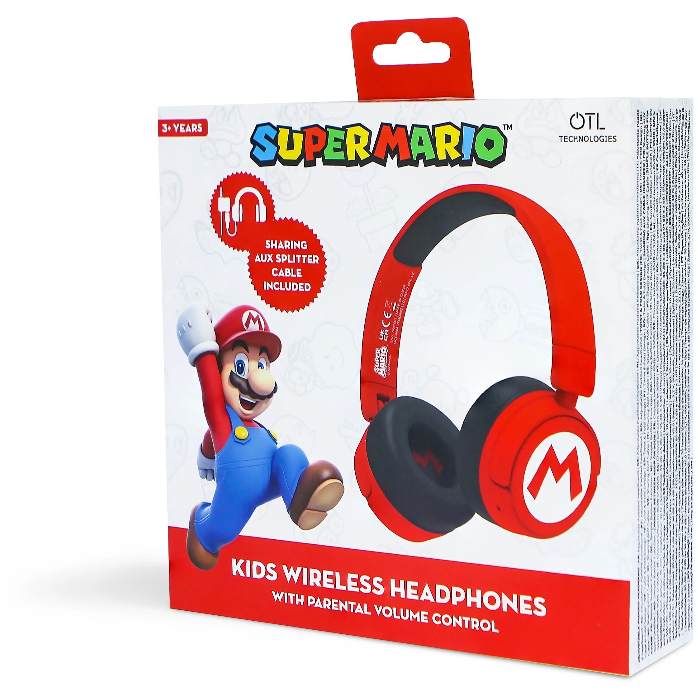 OTL Super Mario Kids Over-Ear Wireless Headphone - Red | SM1016