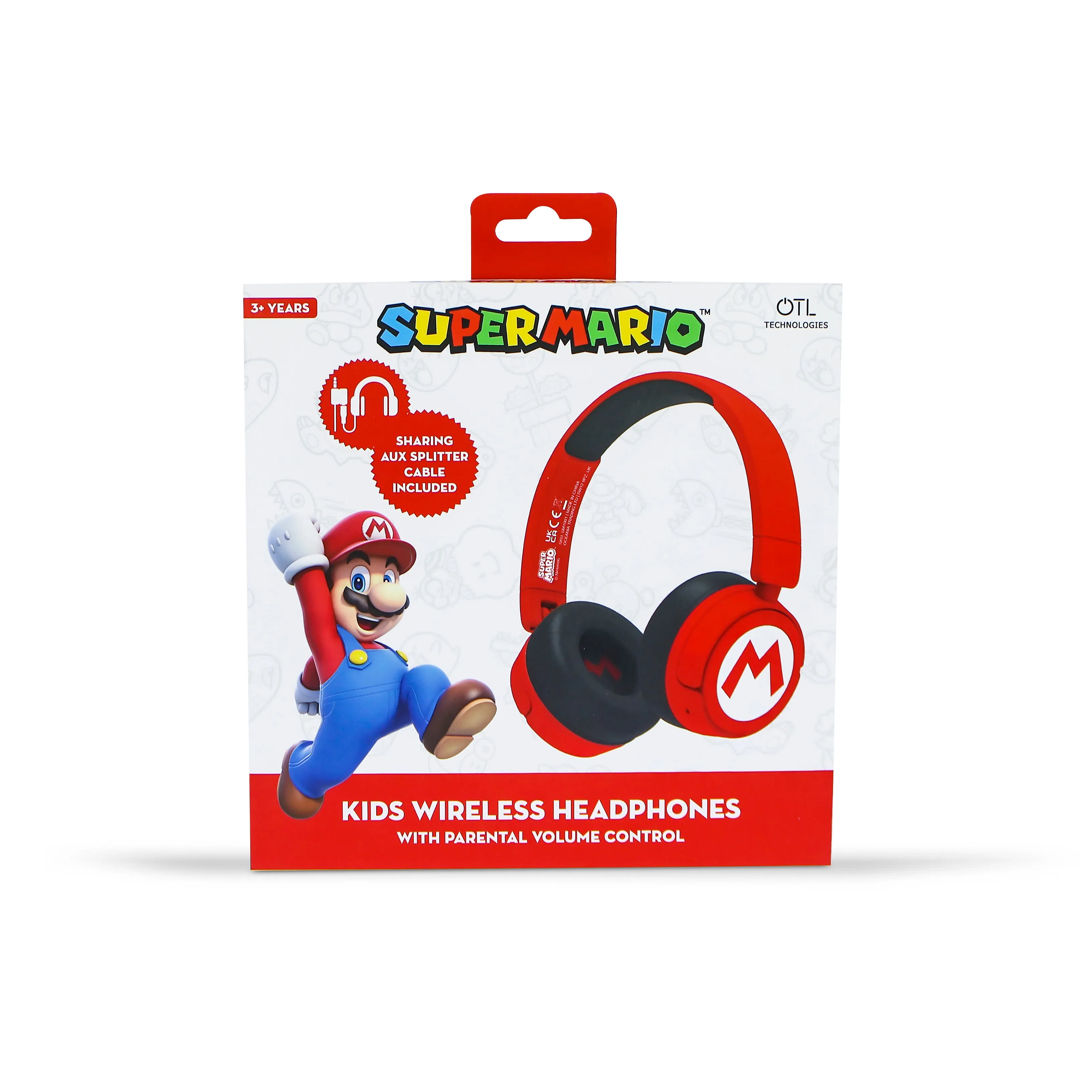 OTL Super Mario Kids Over-Ear Wireless Headphone - Red | SM1016