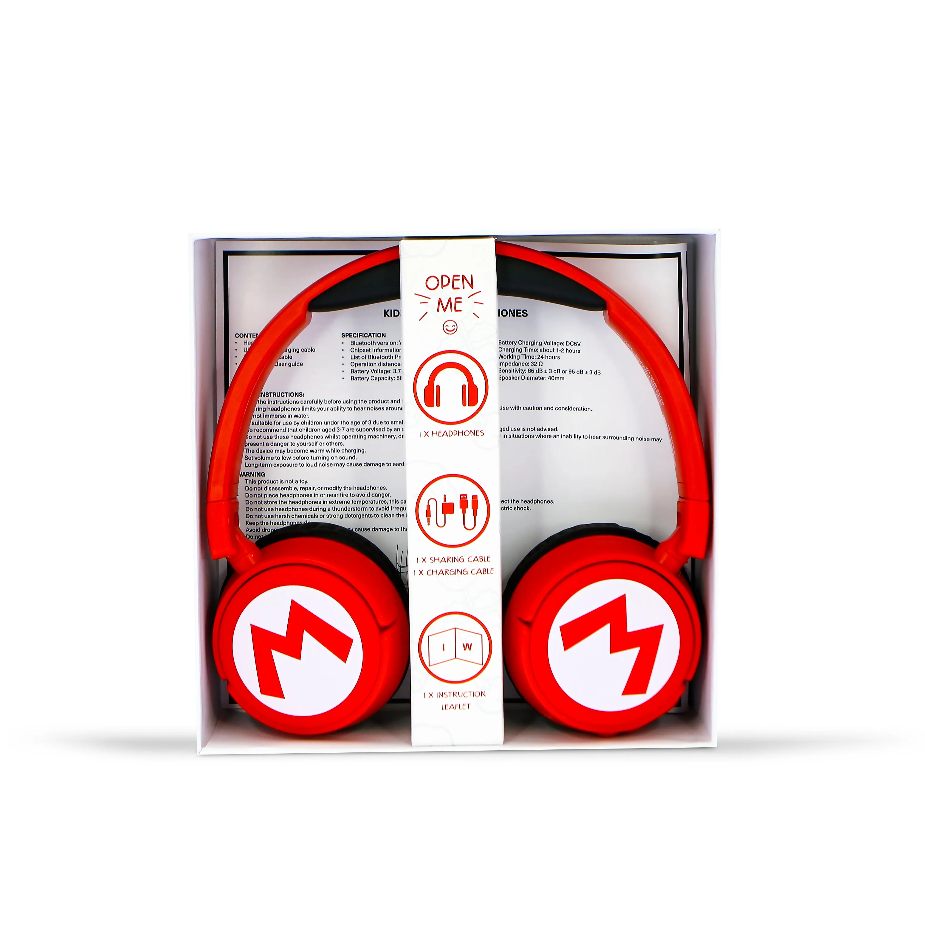 OTL Super Mario Kids Over-Ear Wireless Headphone - Red | SM1016