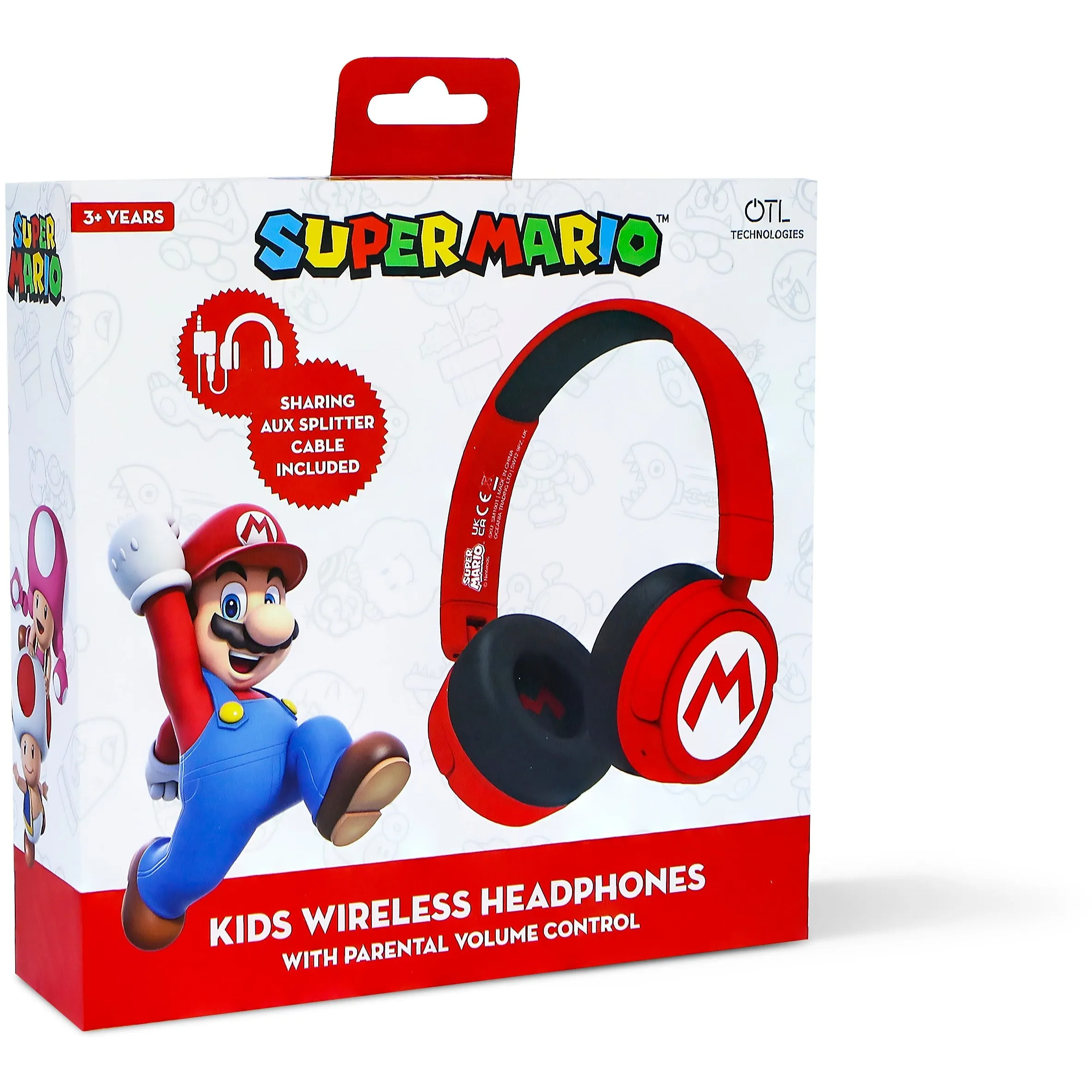 OTL Super Mario Kids Over-Ear Wireless Headphone - Red | SM1016