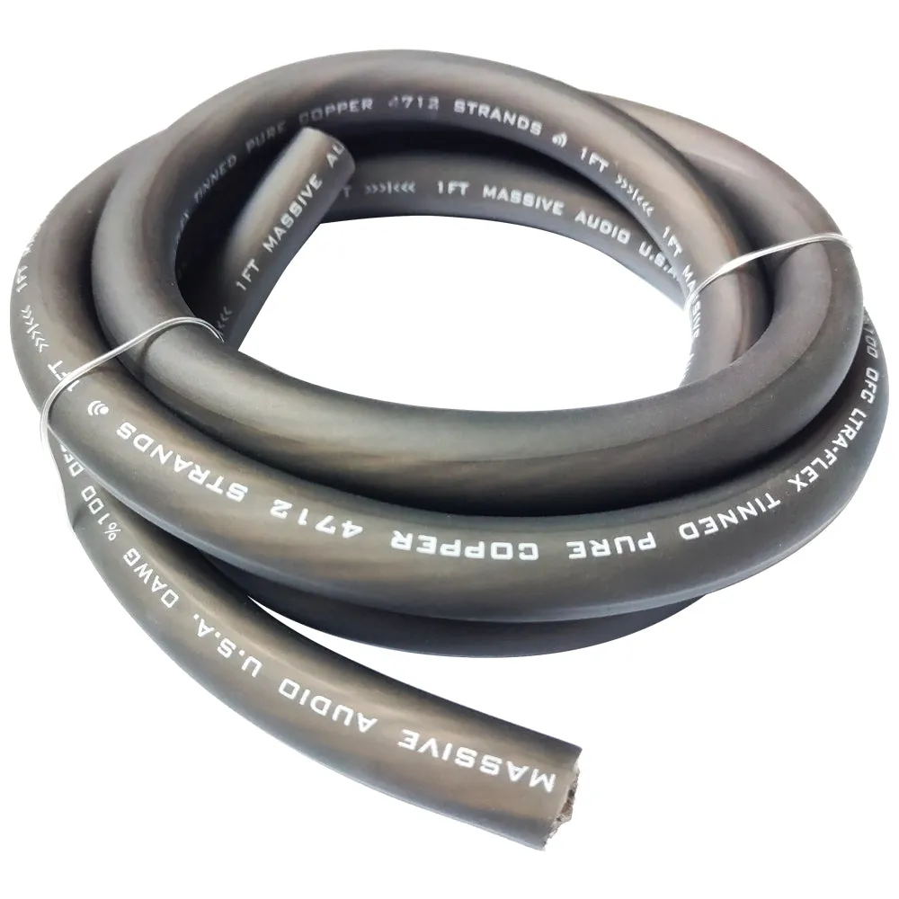 P0-50G - 0 AWG 50 Foot Grey 100% Copper Oxygen Free Silver Tinned Twisted Spool Wire