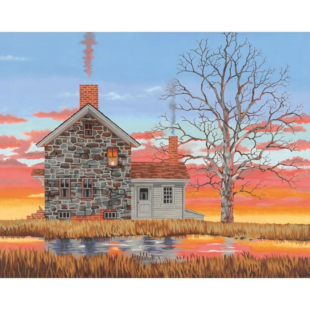 Paint Works Paint By Number Kit, Home At Sunset- 16"x20"