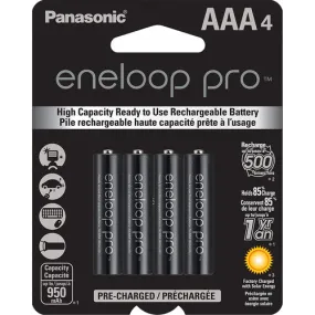 Panasonic ENELOOP PRO AAA Rechargeable Ni-MH Batteries - 950mAh, 4-Pack