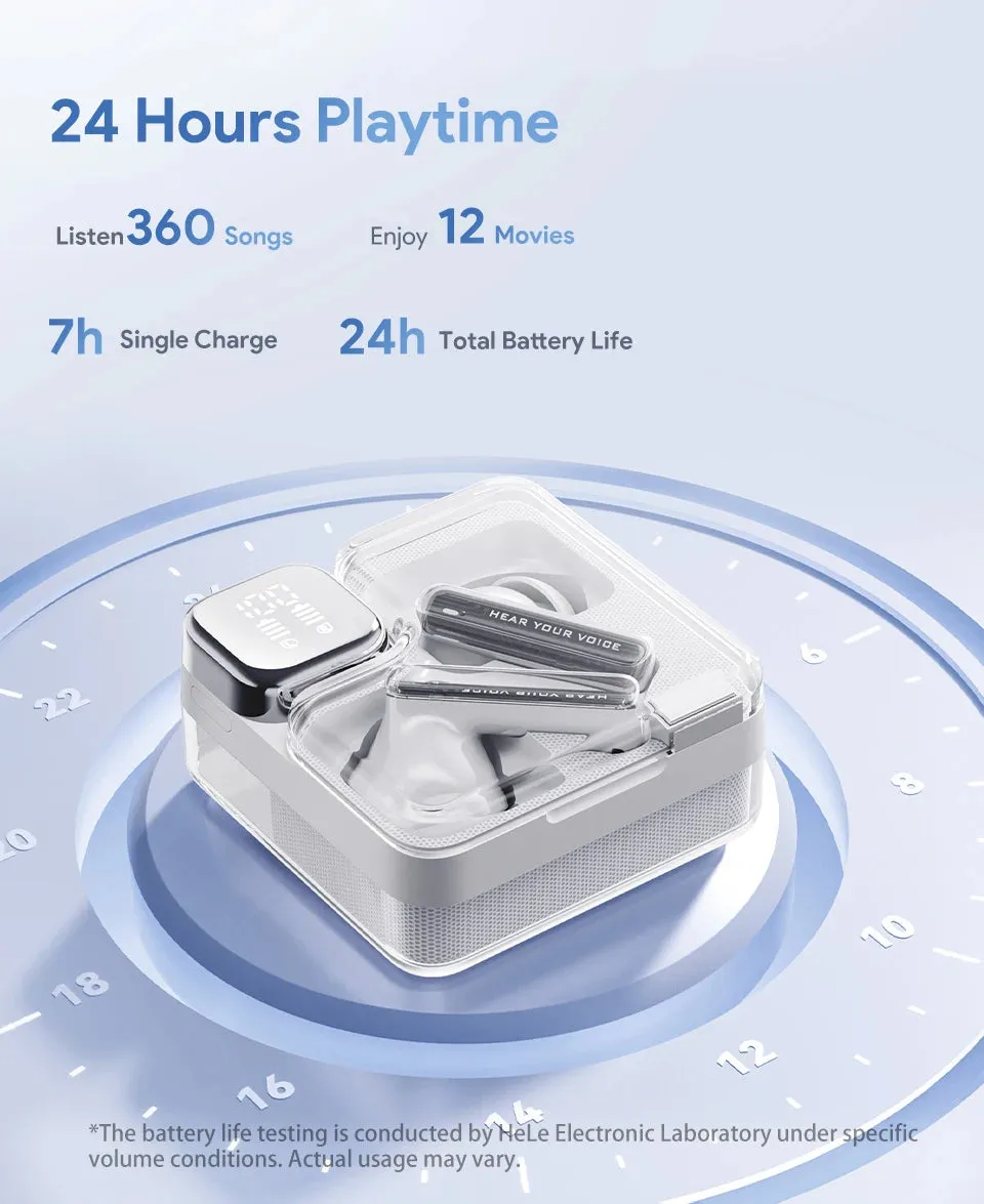 QCY MeloBuds Neo Wireless Earphones LED Power Digital Display TWS Earbuds Bluetooth 5.3 Transparent Dual-Connection Headset
