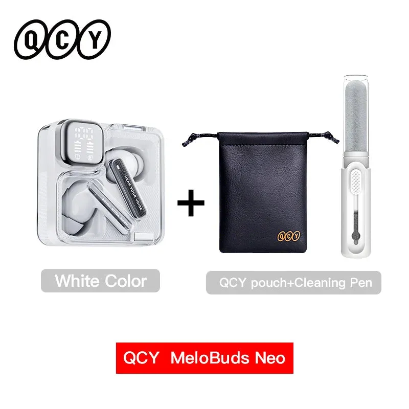 QCY MeloBuds Neo Wireless Earphones LED Power Digital Display TWS Earbuds Bluetooth 5.3 Transparent Dual-Connection Headset