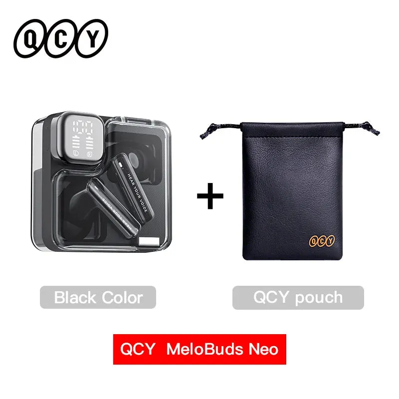 QCY MeloBuds Neo Wireless Earphones LED Power Digital Display TWS Earbuds Bluetooth 5.3 Transparent Dual-Connection Headset