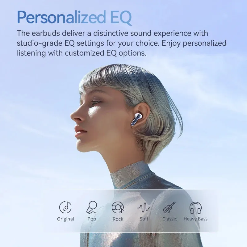 QCY MeloBuds Neo Wireless Earphones LED Power Digital Display TWS Earbuds Bluetooth 5.3 Transparent Dual-Connection Headset