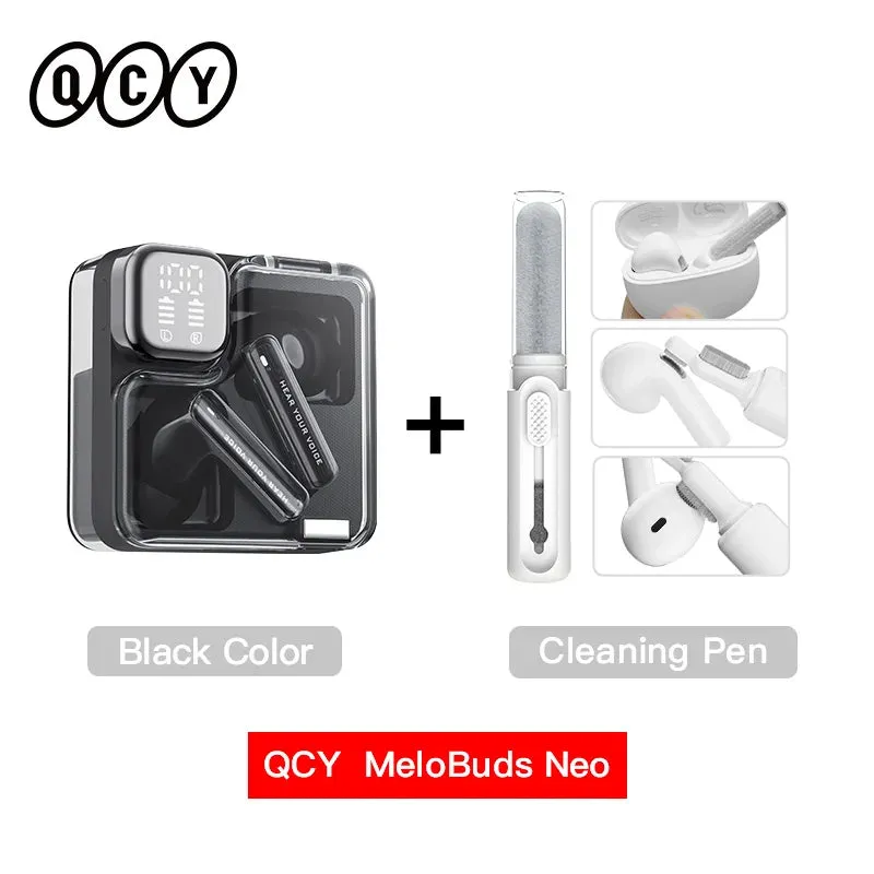 QCY MeloBuds Neo Wireless Earphones LED Power Digital Display TWS Earbuds Bluetooth 5.3 Transparent Dual-Connection Headset
