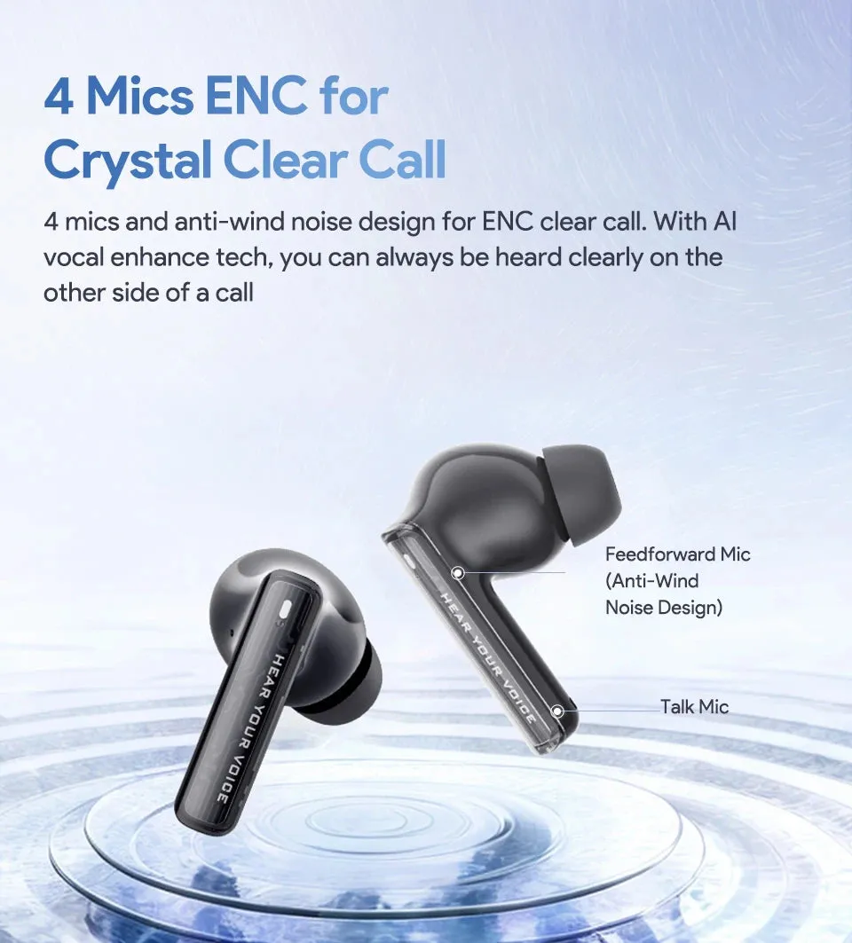 QCY MeloBuds Neo Wireless Earphones LED Power Digital Display TWS Earbuds Bluetooth 5.3 Transparent Dual-Connection Headset