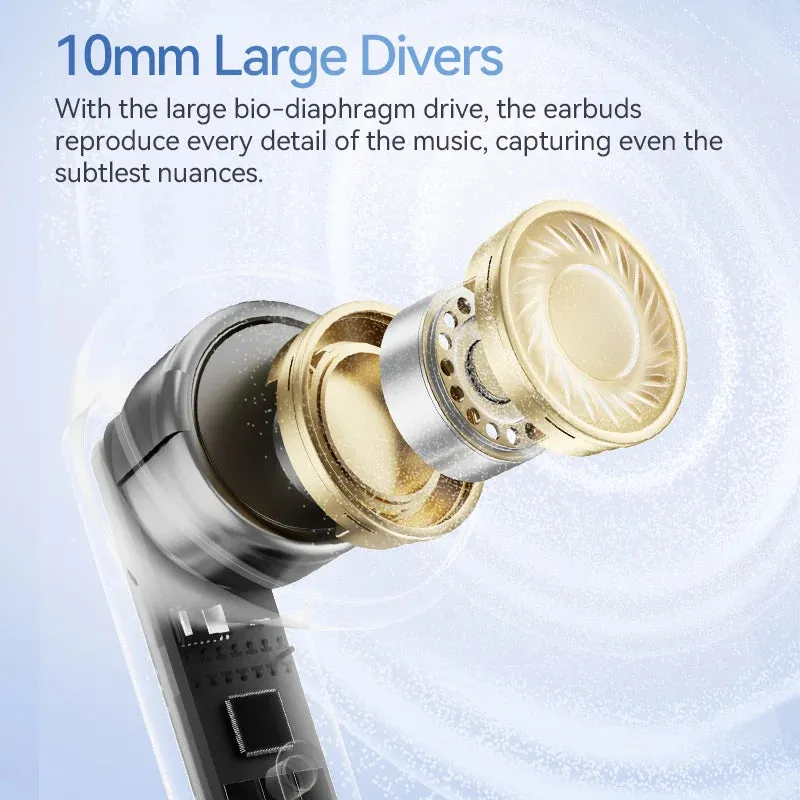 QCY MeloBuds Neo Wireless Earphones LED Power Digital Display TWS Earbuds Bluetooth 5.3 Transparent Dual-Connection Headset