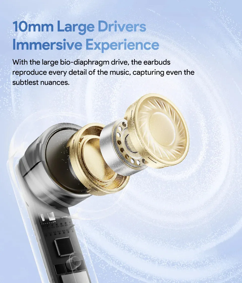 QCY MeloBuds Neo Wireless Earphones LED Power Digital Display TWS Earbuds Bluetooth 5.3 Transparent Dual-Connection Headset