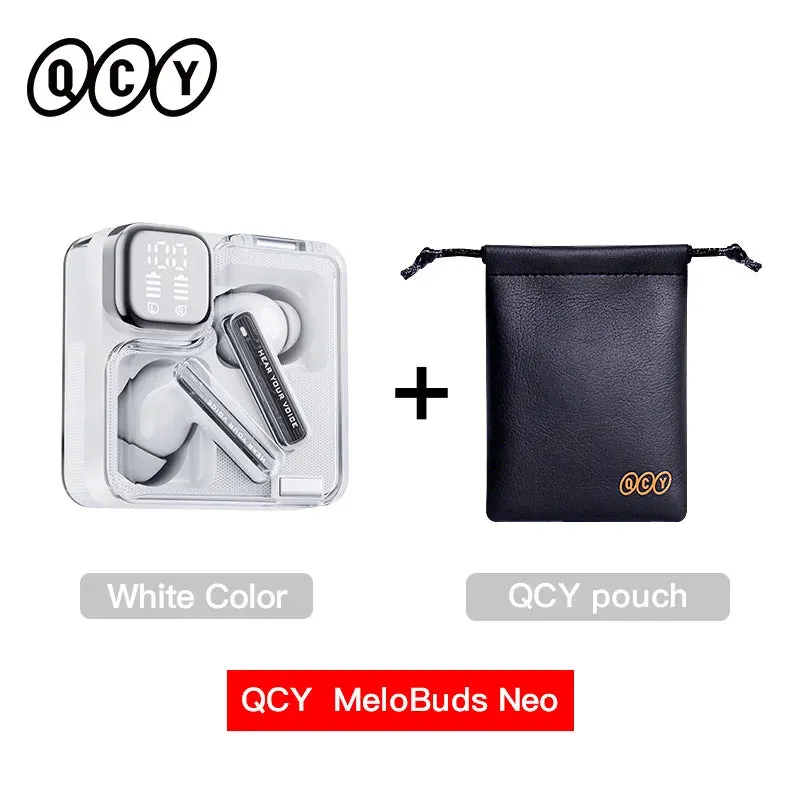 QCY MeloBuds Neo Wireless Earphones LED Power Digital Display TWS Earbuds Bluetooth 5.3 Transparent Dual-Connection Headset