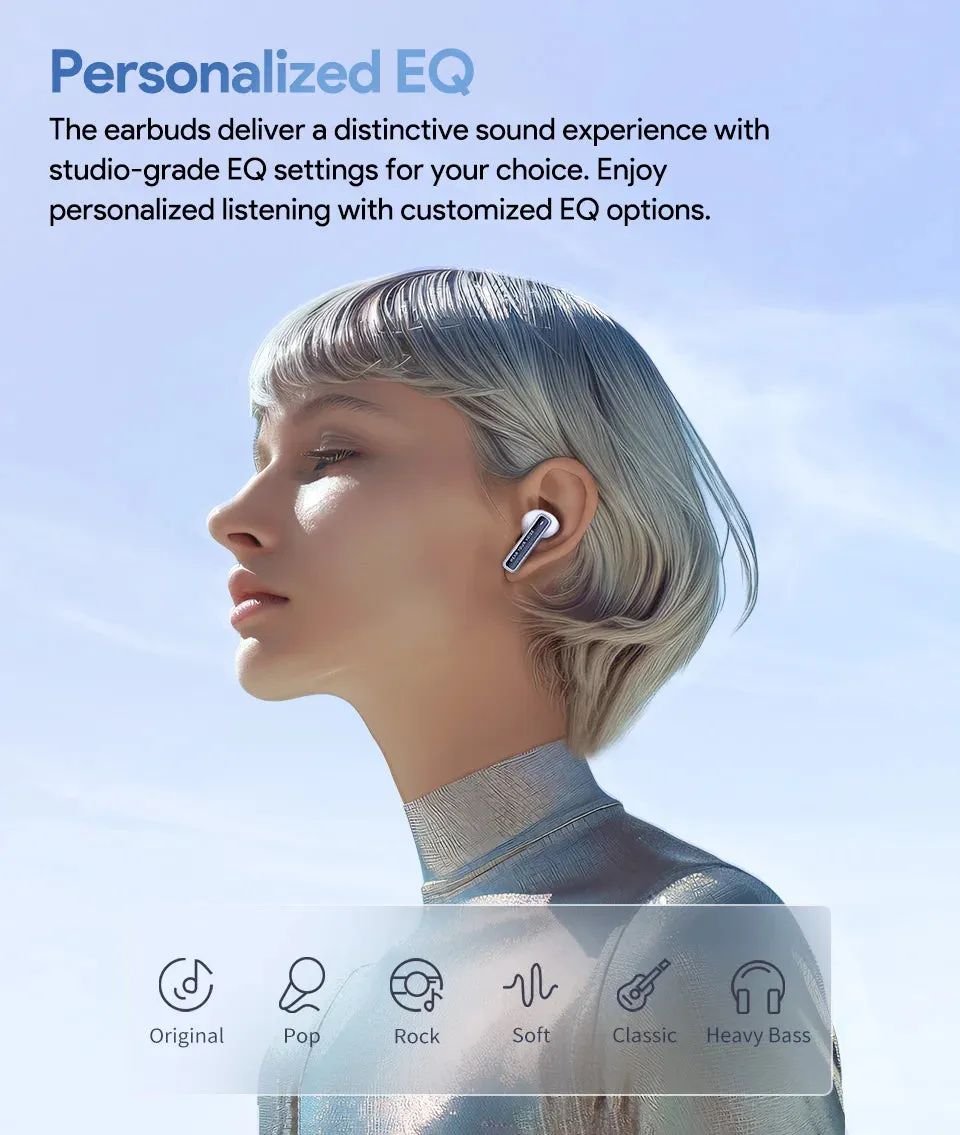 QCY MeloBuds Neo Wireless Earphones LED Power Digital Display TWS Earbuds Bluetooth 5.3 Transparent Dual-Connection Headset