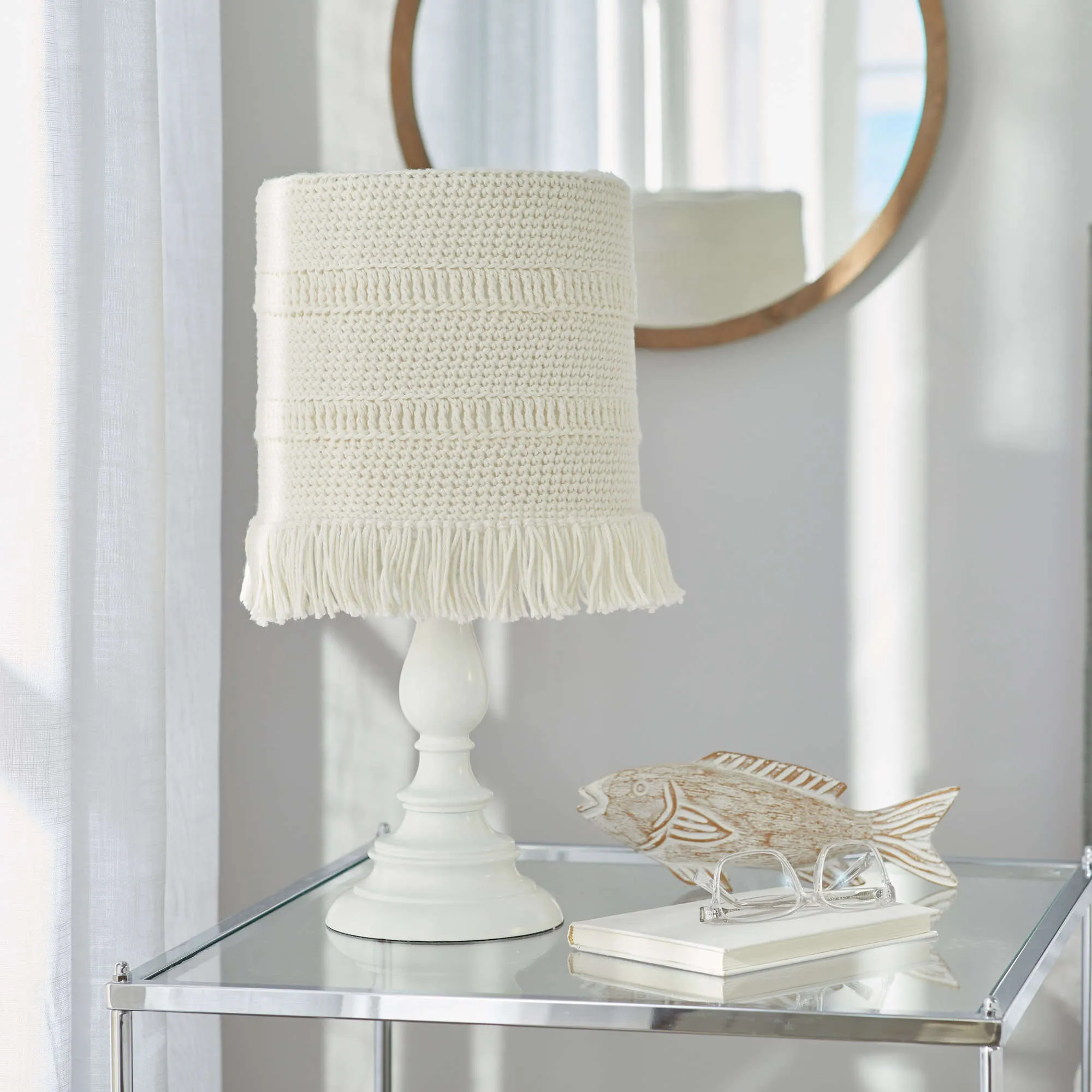 Red Heart Crochet Coastline Lampshade Cover