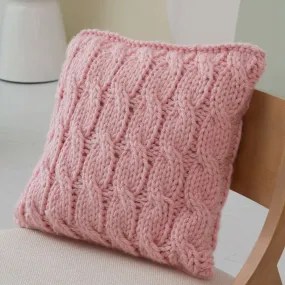 Red Heart Knit Big Cables Pillow