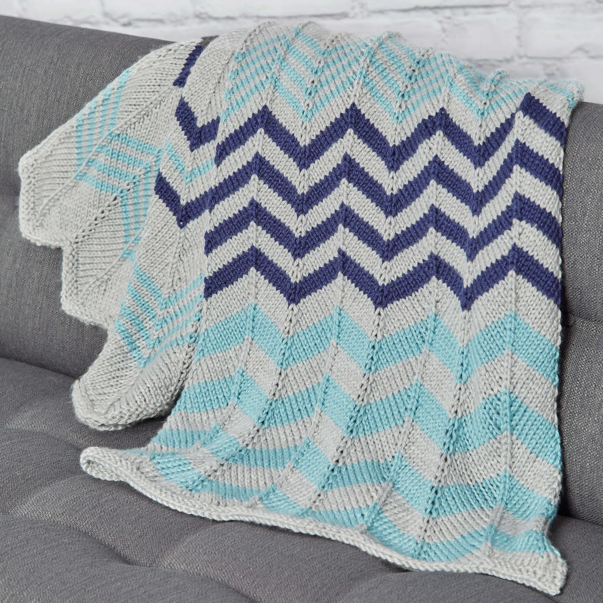 Red Heart Knit Relaxing Ripple Throw