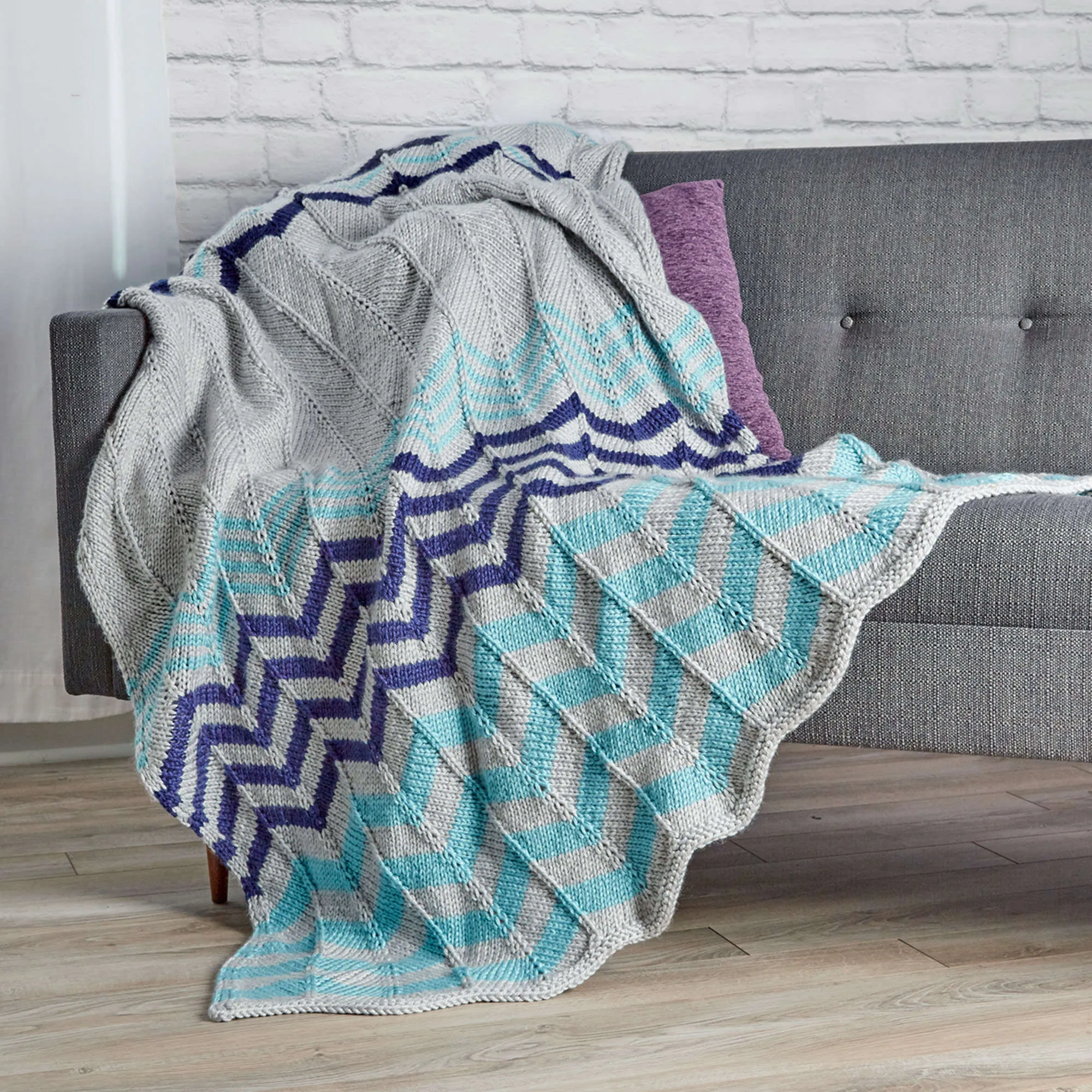 Red Heart Knit Relaxing Ripple Throw