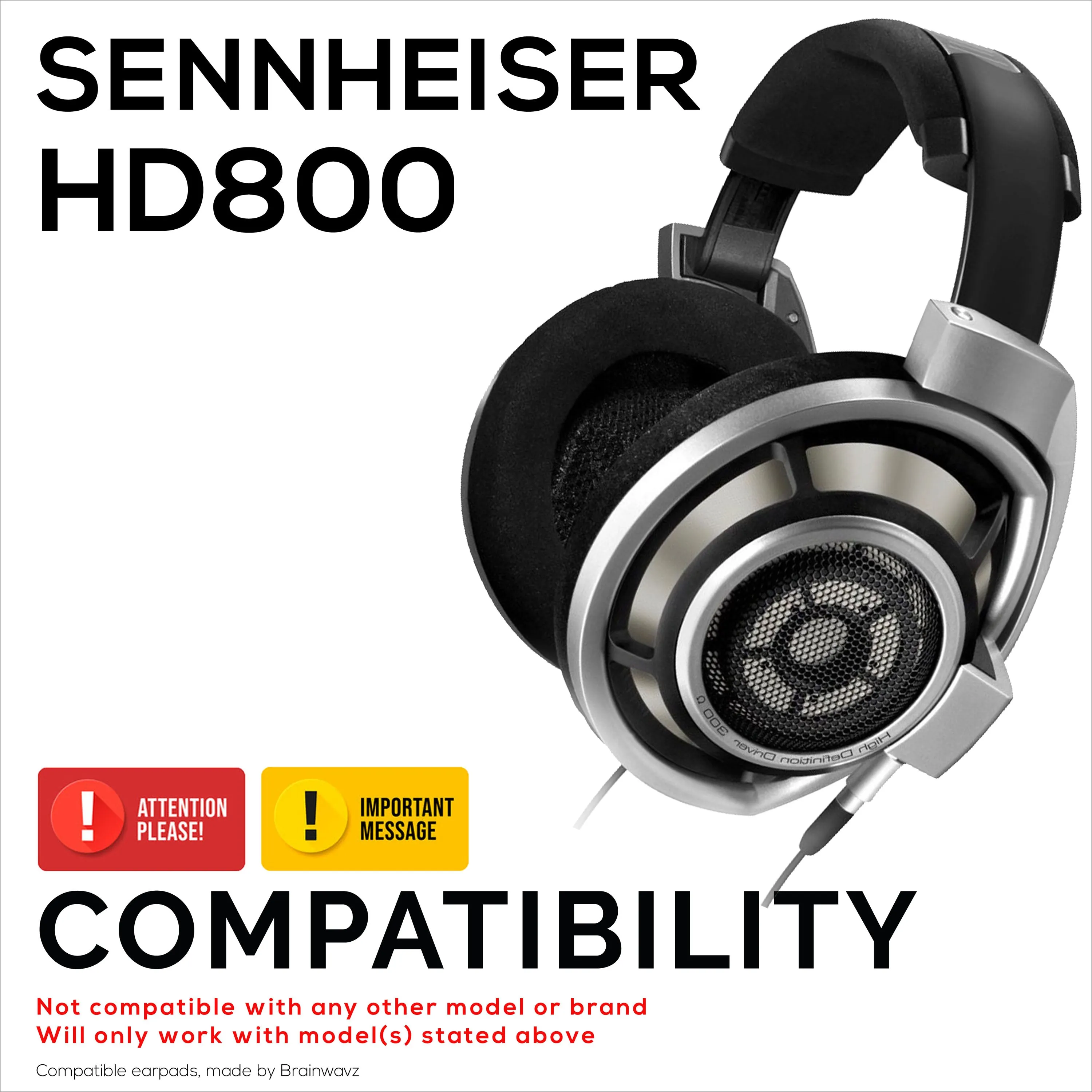 Replacement Earpads for Sennheiser HD800 & H800S Gaming Headphones, PU Leather, Memory Foam Extra Comfort, Upgraded, Durable & Long Lasting