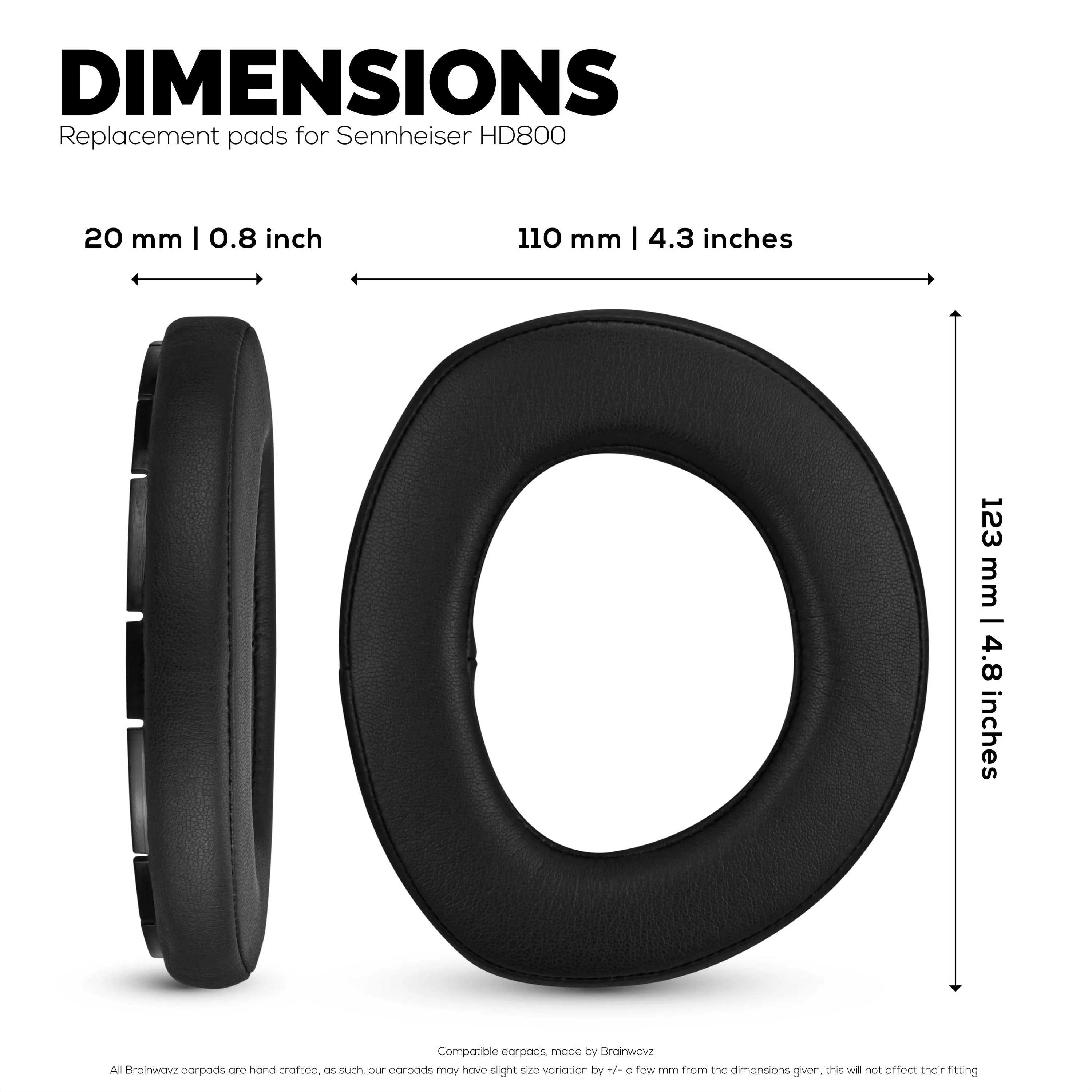 Replacement Earpads for Sennheiser HD800 & H800S Gaming Headphones, PU Leather, Memory Foam Extra Comfort, Upgraded, Durable & Long Lasting
