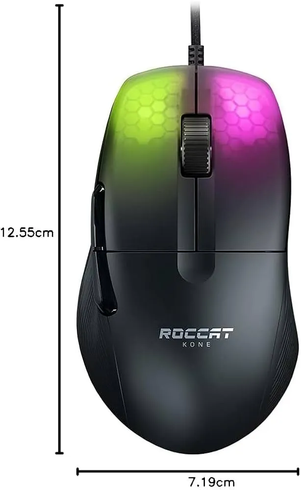 ROCCAT KONE Pro Lightweight Ergonomic Optical Performance Gaming Mouse with RGB Lighting, Black,ROC-11-400-01