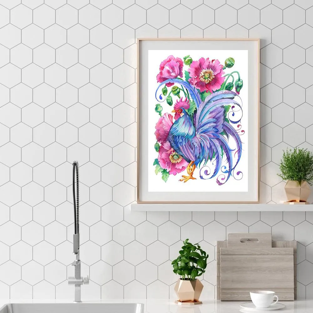Rooster  - Full Round Diamond - 30x40CM