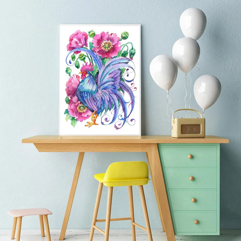 Rooster  - Full Round Diamond - 30x40CM