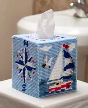 Set Sail Tissue Box Cover Plastic Canvas Kit