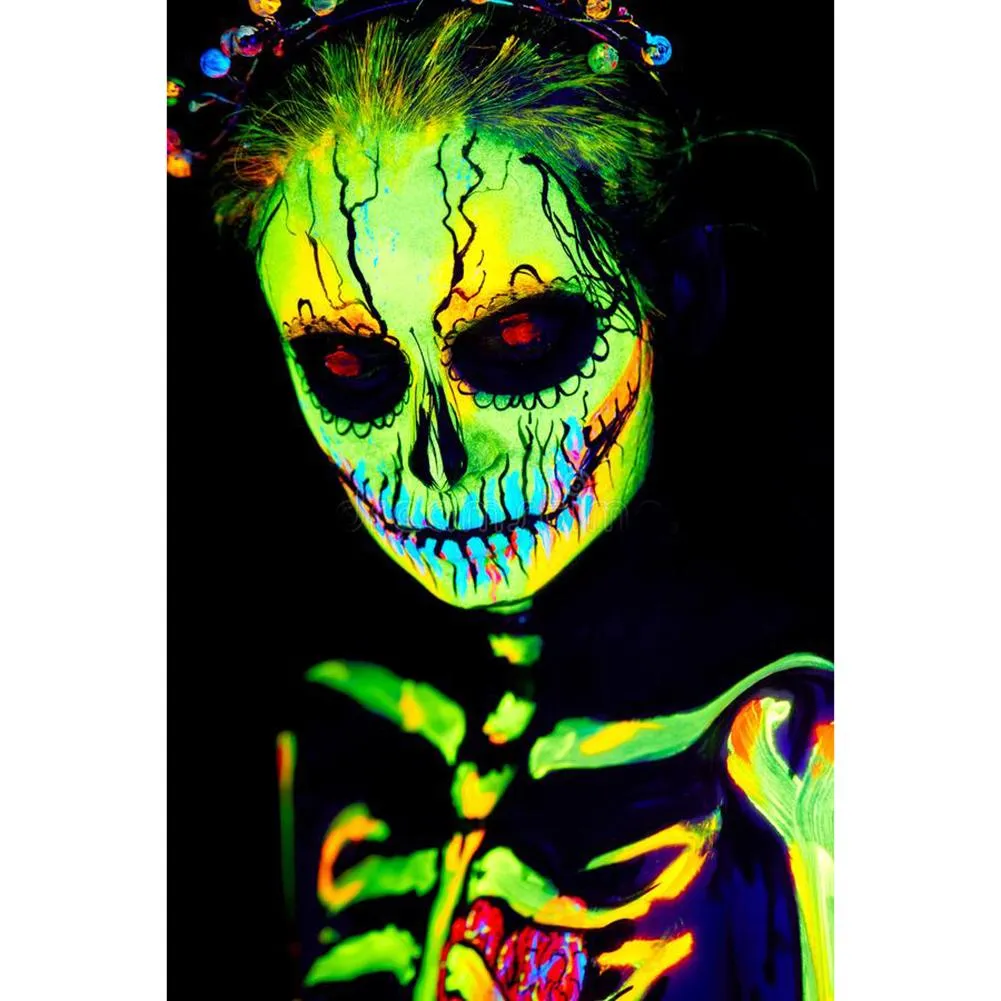 Skull Halloween Partyation  - Full Round Diamond - 30x40CM