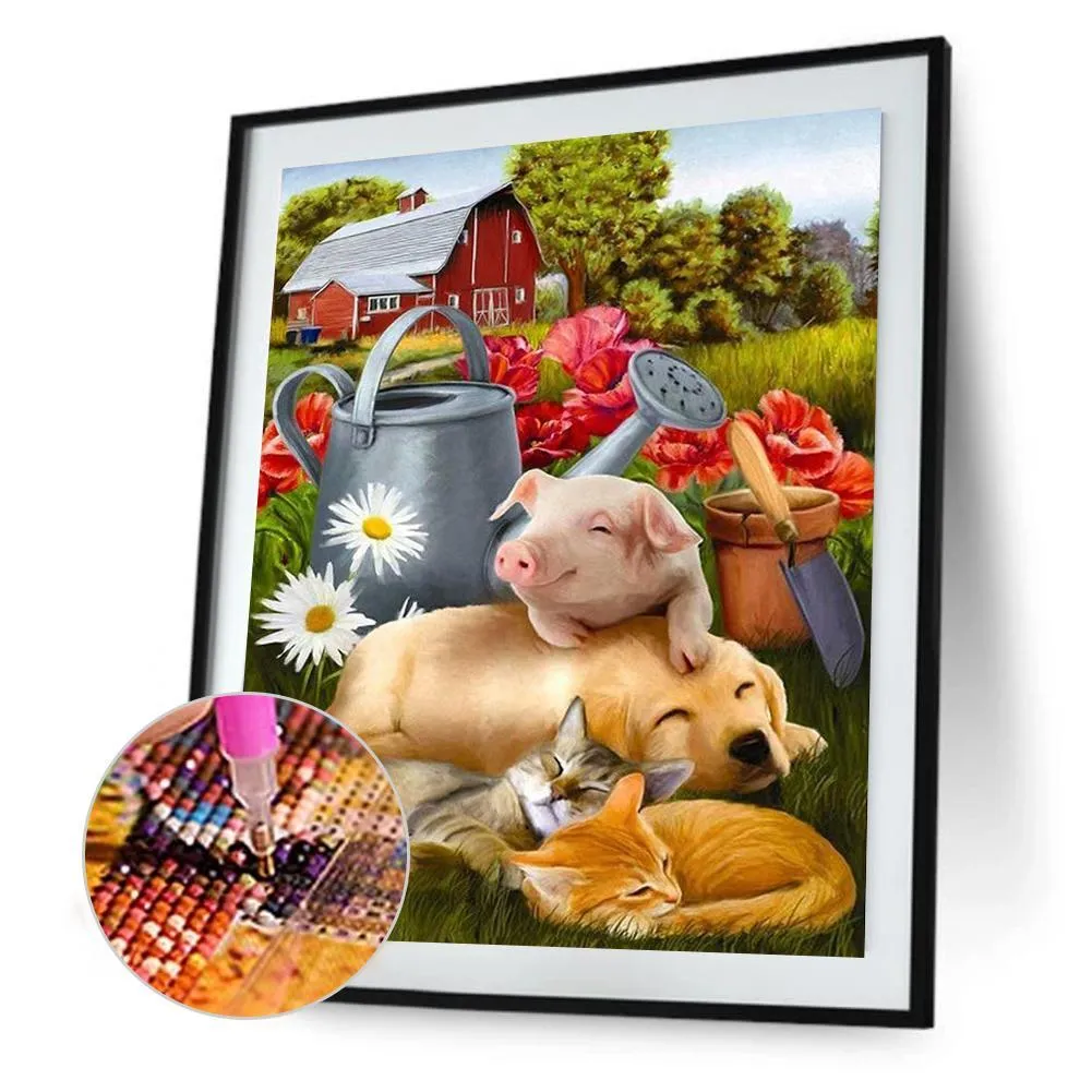 Sleeping Animals - Full Diamond Painting - 40x30cm