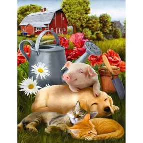 Sleeping Animals - Full Diamond Painting - 40x30cm