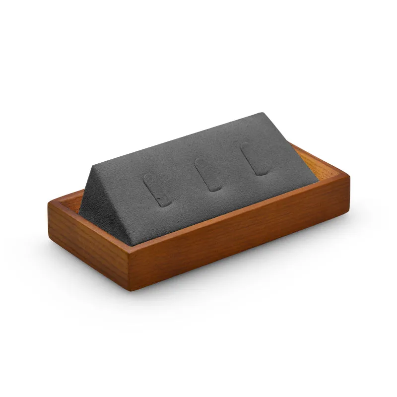 Solid Wood Dark Gray Microfiber Window Counter Jewelry Display Props TT026