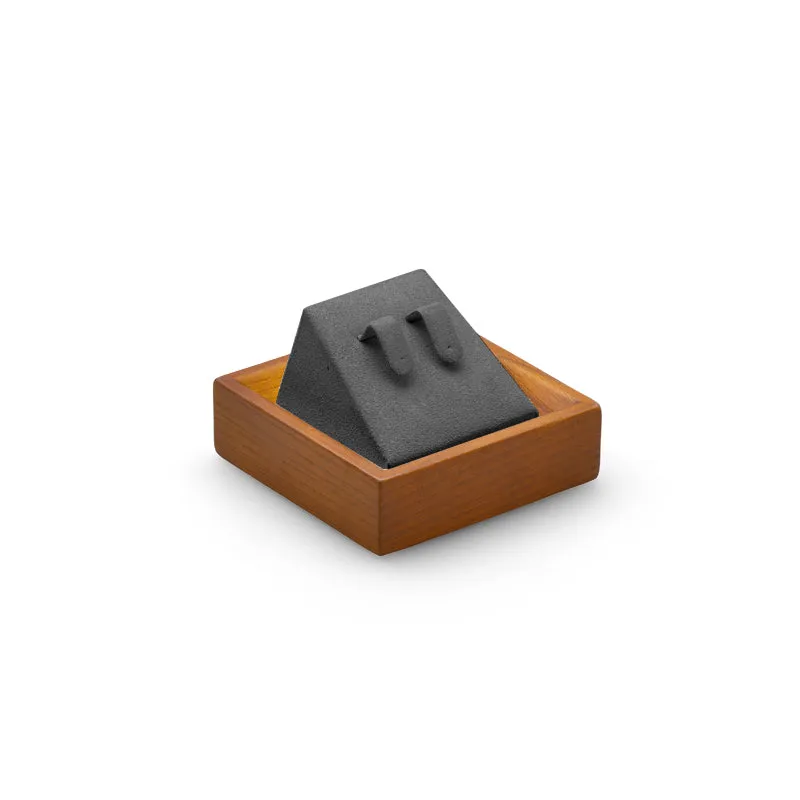 Solid Wood Dark Gray Microfiber Window Counter Jewelry Display Props TT026