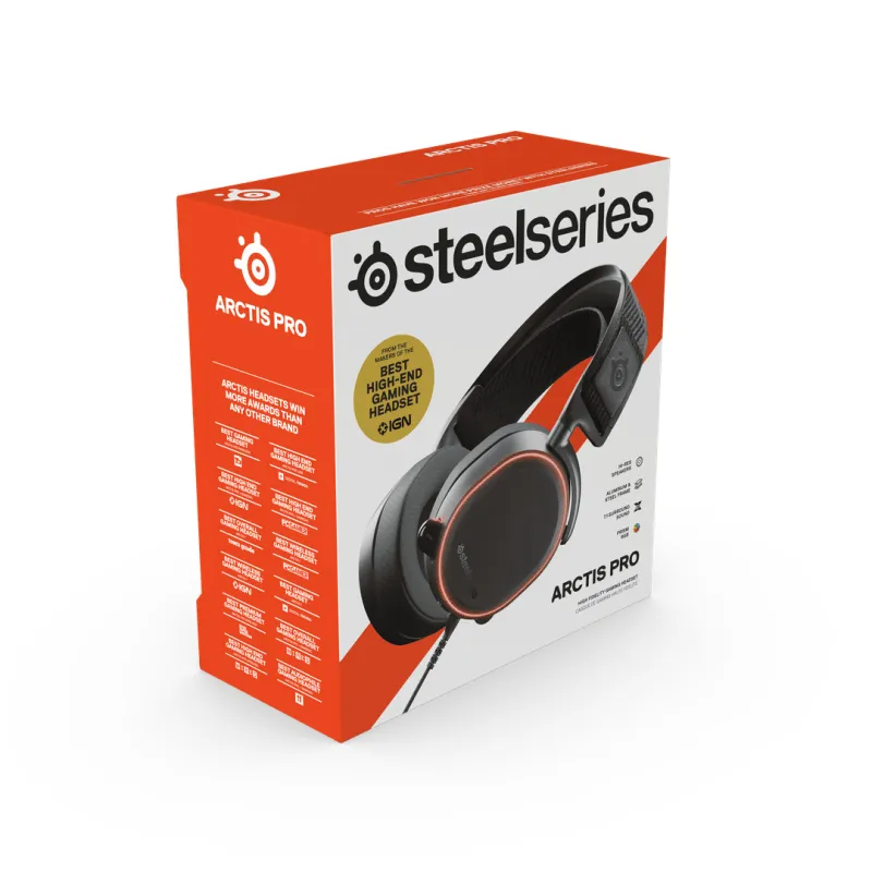 SteelSeries Arctis Pro Wired Gaming Headset Headphones High Fidelity Black